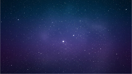 Serene Cosmic Night A Breathtaking View of Twinkling Stars Across a Deep Blue Purple Gradient Sky