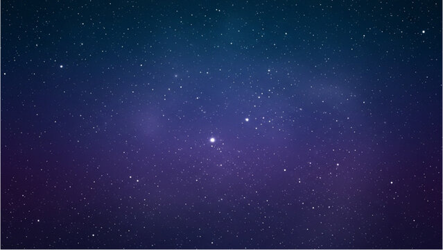 Serene Cosmic Night A Breathtaking View of Twinkling Stars Across a Deep Blue Purple Gradient Sky