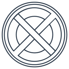 Stylized Celtic Knot Circle with X Shape Interior Line Art Symbol