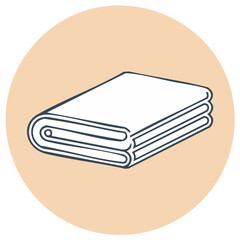 Neatly Folded Fabric Stacked in Layers on Circular Backdrop Hand-drawn Aesthetic