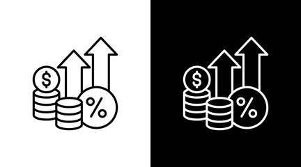 Interest Rate White Icon Set Design