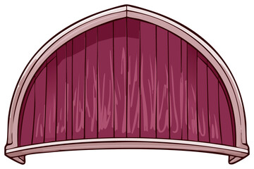 Elegant burgundy wooden framed stage backdrop design with burgundy draped curtains