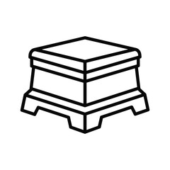 Plyo box icon isolated on, fitness equipment outline