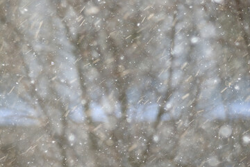 falling snow, Photography abstract blurred background, winter backdrop
