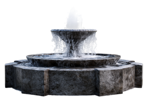 Indoor Zen water fountain isolated on transparent background