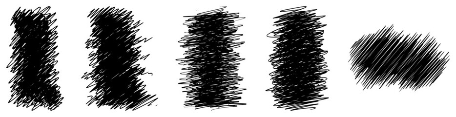Hand Drawn Scribble Shading Texture Brush Strokes Vector Set
