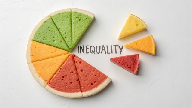 Colorful Pie Chart Illustrating Inequality Concept