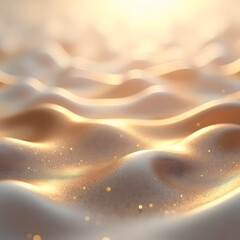 Abstract golden hills, resembling sand dunes. Soft lighting and subtle glitter create a warm, inviting texture.