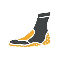 scuba boots black line icon for digital and print projects.