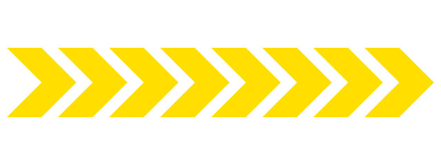 Bright yellow chevron arrows repeating pattern for direction, movement, signage and design