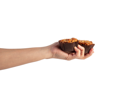 Toffee cake, a close up of homemade caramel nut chocolate cake bakery isolated on transparent background. - Powered by Adobe