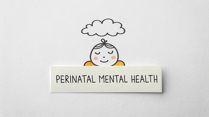 Cute Doodle Head with Cloud Representing Mental Wellbeing