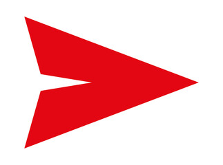 Bold red arrow sign icon