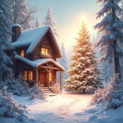 house in the snow