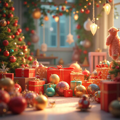 christmas tree and decorations