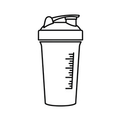 Protein shaker outline isolated on for fitness and nutrition