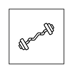 Ez curl bar isolated on for bicep and tricep exercises