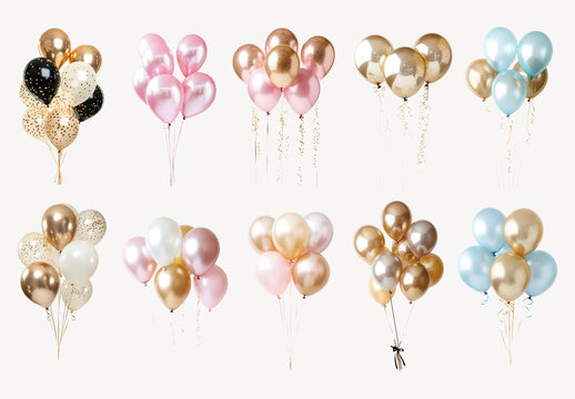 Colorful Balloons For Festive Celebrations Element Design Set