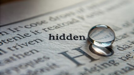 Silver Ring on a Page with the Word Hidden in Print