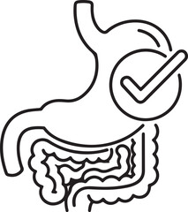 Healthy digestive system icon good gut health stomach and intestines illustration