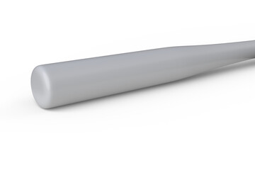 3D baseball bat mockup isolated on white background. Sports equipment stick, player base equipment...