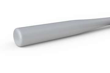 3D baseball bat mockup isolated on white background. Sports equipment stick, player base equipment clipart. Wooden vintage tool, american field sport game or Ads sports