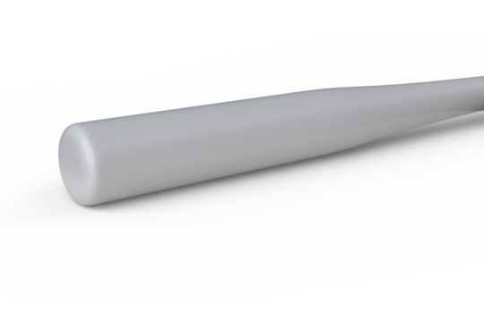 3D baseball bat mockup isolated on white background. Sports equipment stick, player base equipment clipart. Wooden vintage tool, american field sport game or Ads sports