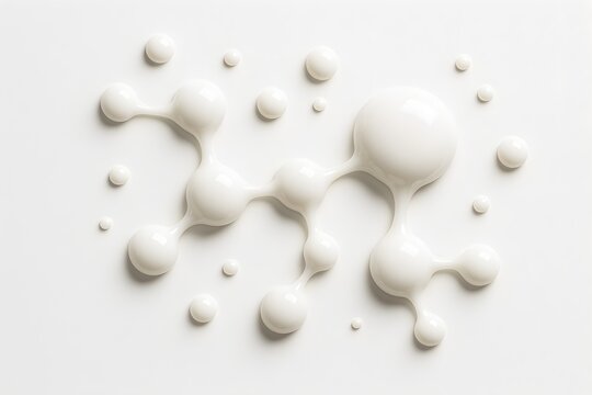 A clean and modern milk molecule inspired illustration representing lactose, dairy science, digestion, and nutritional concepts for educational and commercial use.