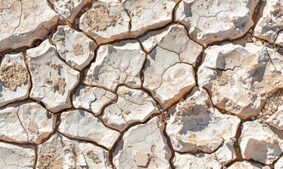 Obraz premium Cracked earth texture of dry land in an arid climate with brown soil