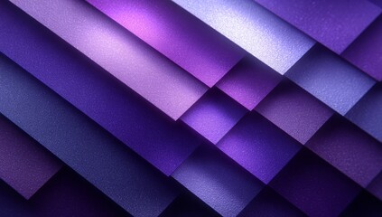 Abstract Geometric Design in Shades of Purple with Textured Surfaces and Dynamic Lighting Creates Depth and Dimension