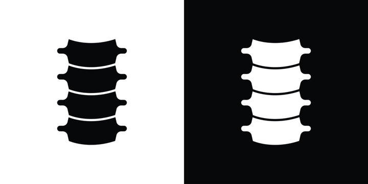 Spinal column icon in glyph shilhouette black and white colors