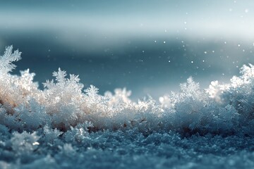 Icy Winter Wonderland A Glimpse into Frozen Nature's Embrace with Sparkling Snowflakes and Delicate Ice Crystals