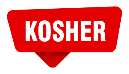 kosher red sticker isolated on transpatent background. kosher sign