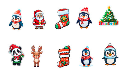 christmas sticker collection cute festive png clipart