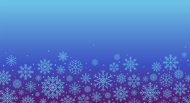 Christmas frame background with falling snowflakes. Vector illustration