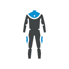 wetsuit black line icon for digital and print projects.