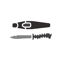 dive knife black line icon for digital and print projects.
