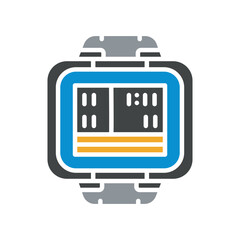 dive computer black line icon for digital and print projects.