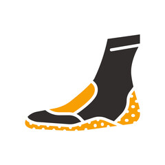 scuba boots black line icon for digital and print projects.