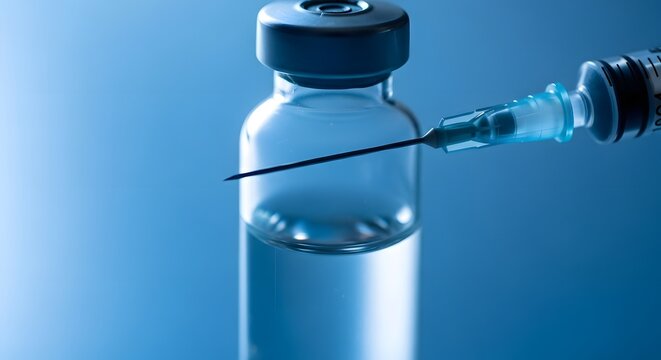 Vaccination injection syringe needle vial medicine healthcare treatment prevention disease shot flu