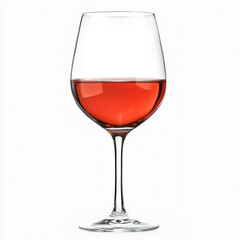 Ein Glas Rotwein, freigestellt vor weissem Hintergrund, Generative AI