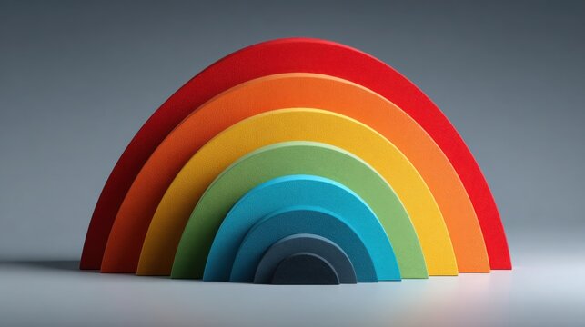 A rainbow shaped object symbolizing diversity and adaptation in offer concepts with colorful vibrancy and visual appeal