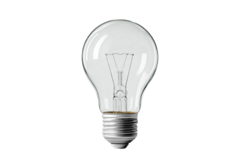 Globe-shaped light bulb isolated on transparent background