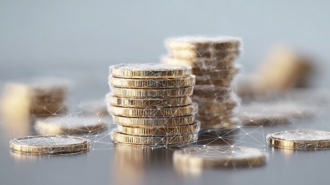 Stack of coins representing financial growth and investment opportunities in a modern economic context