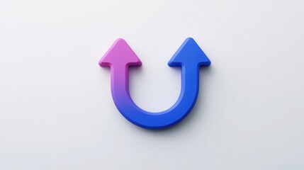 Blue and pink arrow representing adaptive ux field icon concept for dynamic user experience and interface adaptation