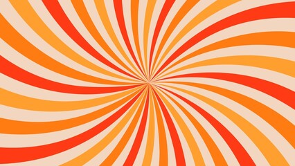 Obraz premium Vibrant Red and Orange Swirl Radial Sunburst Background for Retro Design