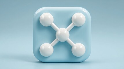 Intricate blue and white molecule structure representing scientific concepts in modern graphic design