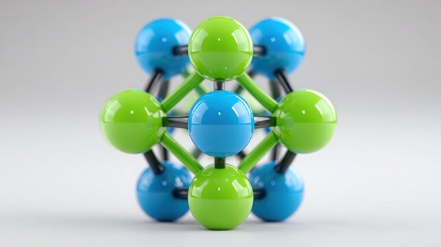 Simple abstract representation of a generic molecule symbolizing fundamental concepts in chemistry and science research - Powered by Adobe