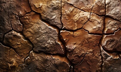 Cracked earth texture with brown tones and intricate patterns for backgrounds