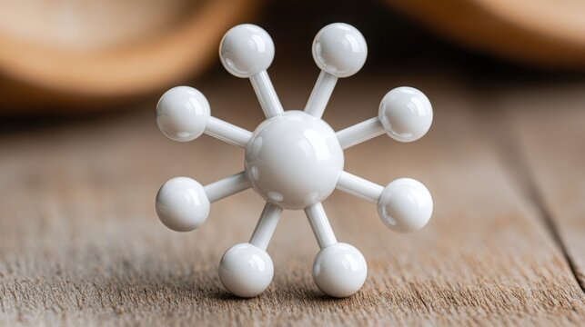 White molecule model displaying detailed structure and representation of molecular composition for scientific study